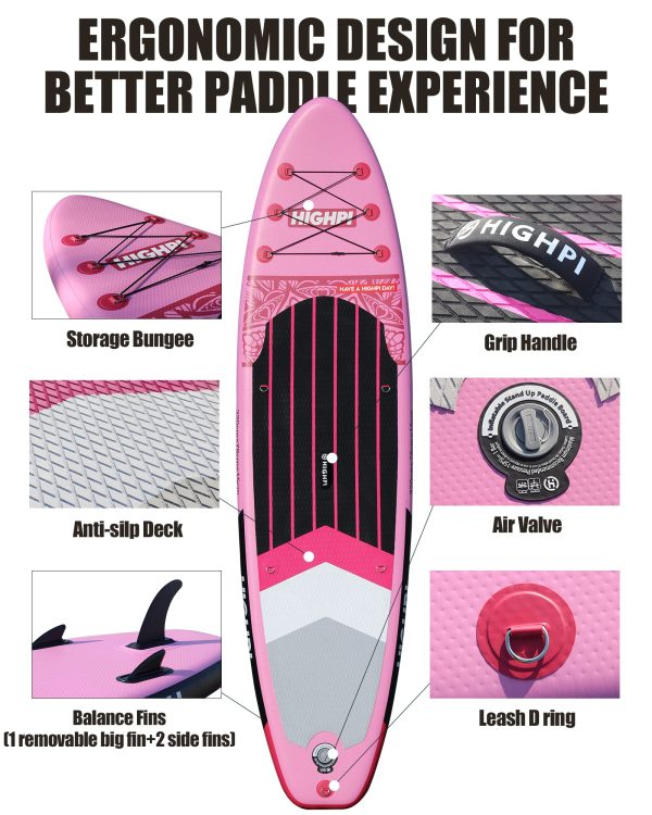 Inflatable Stand Up Paddle Board Premium SUP Accessories, Backpack, Wide Stance, Surf Control, Non-Slip Deck, Leash, Paddle and
