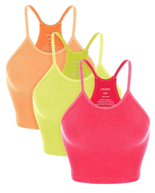 81LsyPALFL.jpg Women's Crop 3-Pack Seamless Rib-Knit Camisole Crop Tank Tops
