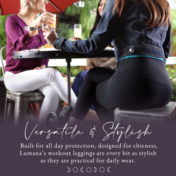 Leakproof Womens Leggings: Leggings with Pockets Designed with Built-in Bladder Leakage Pads for Women (25" Inseam)