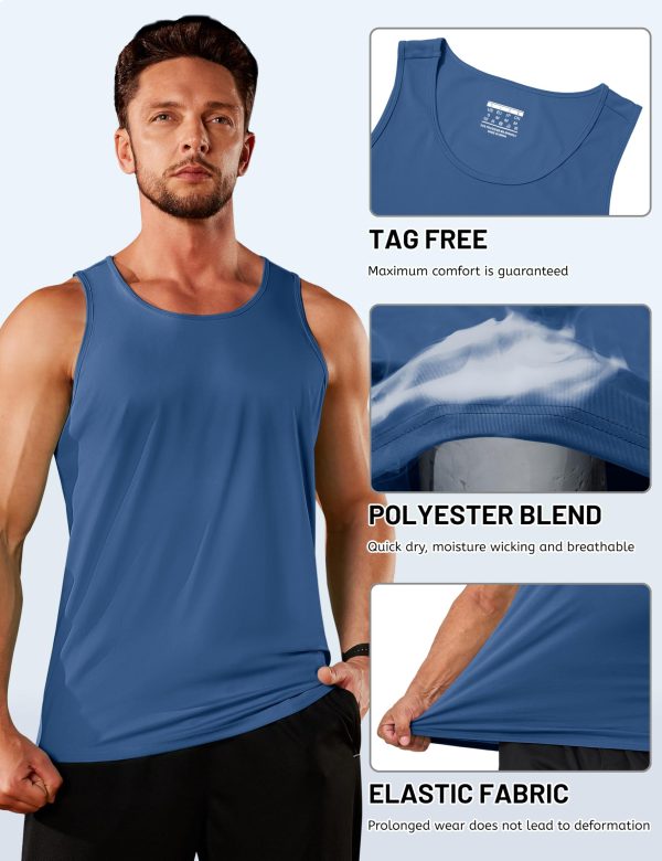Men's Workout Tank Tops Sleeveless UPF 50+ Summer Sun Shirts Quick Dry for Running Swim Gym Beach