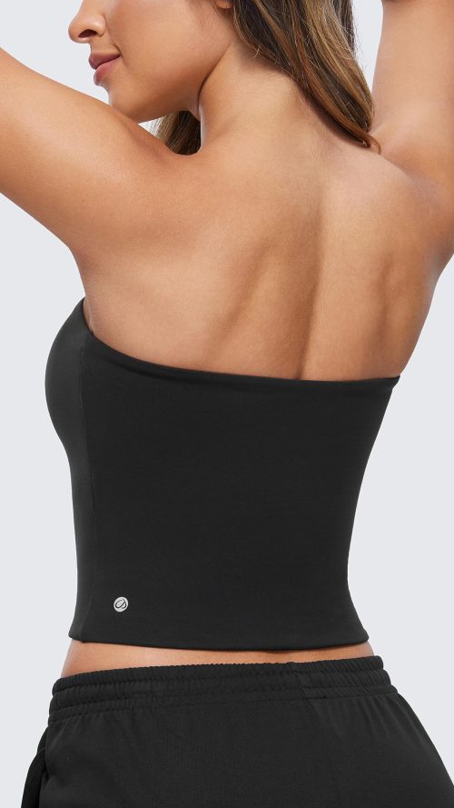 Butterluxe Double Lined Tube Tops for Women Going Out Crop Sleeveless Tank Bandeau Strapless Casual Shirts