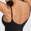 Adjustable Longline Sports Bra for Women - V Back Wireless Workout Padded Yoga Camisole Cropped Tank Tops