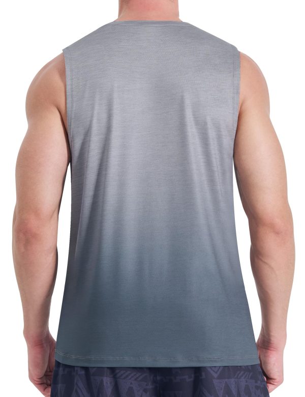 Men's Tank Tops Quick Dry Workout Muscle Sleeveless Shirts Summer Gym Athletic Shirt for Swim Beach Running