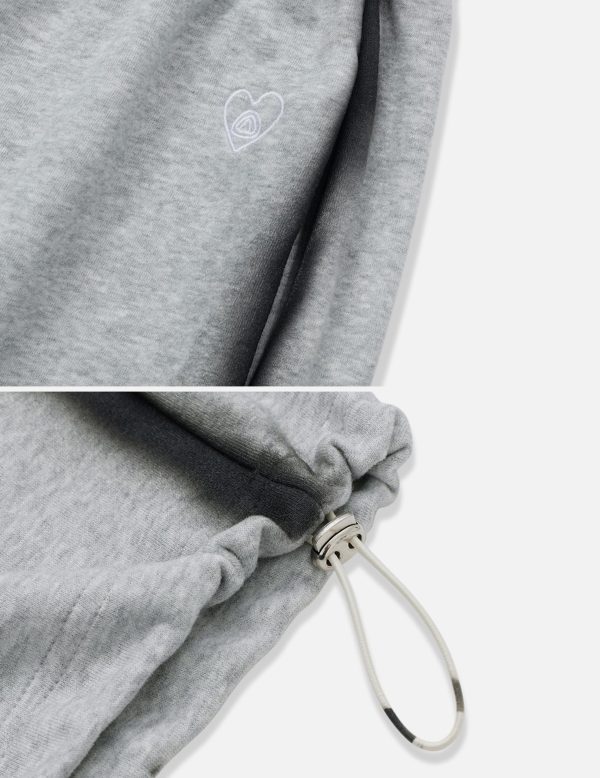 Wide Leg Sweatpants Women Baggy Graffiti Heart Lounge Pants with Pockets