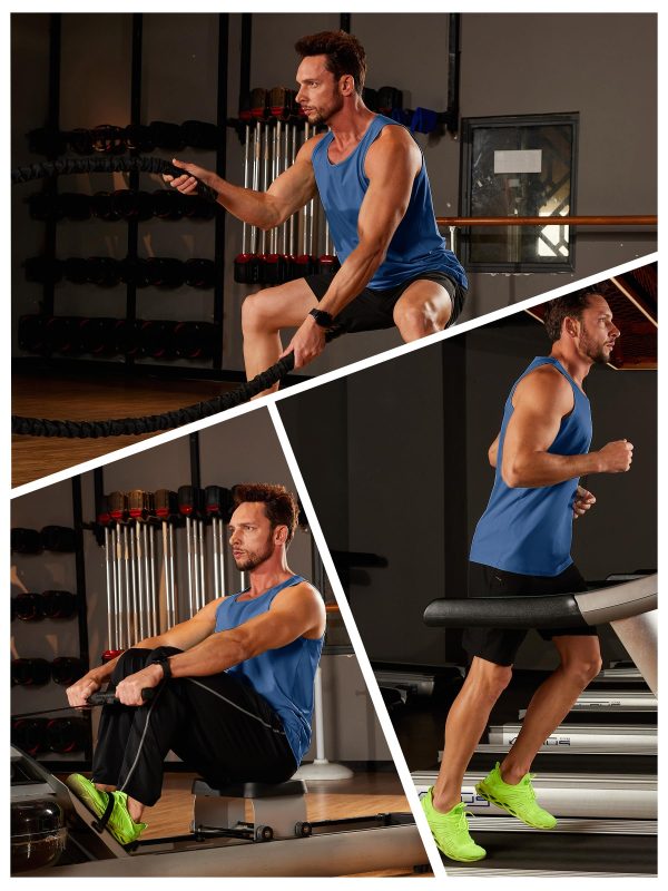 Men's Workout Tank Tops Sleeveless UPF 50+ Summer Sun Shirts Quick Dry for Running Swim Gym Beach