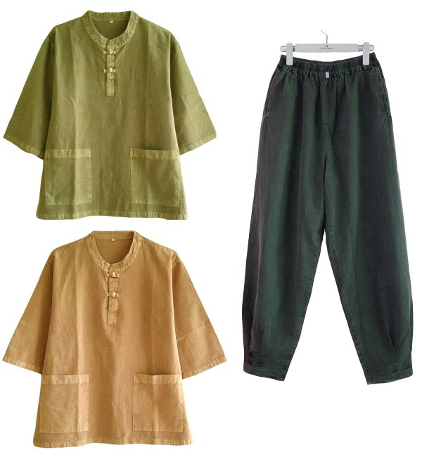 Men Women Cotton 100% Shirt or Pants Zen Meditation Clothing Yoga Clothing
