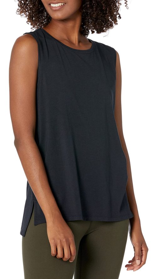 Women's Soft Cotton Relaxed-Fit Yoga Tank Top (Available in Plus Size)