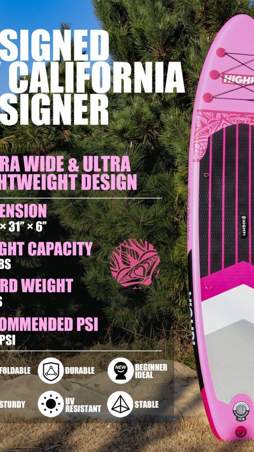 Inflatable Stand Up Paddle Board Premium SUP Accessories, Backpack, Wide Stance, Surf Control, Non-Slip Deck, Leash, Paddle and